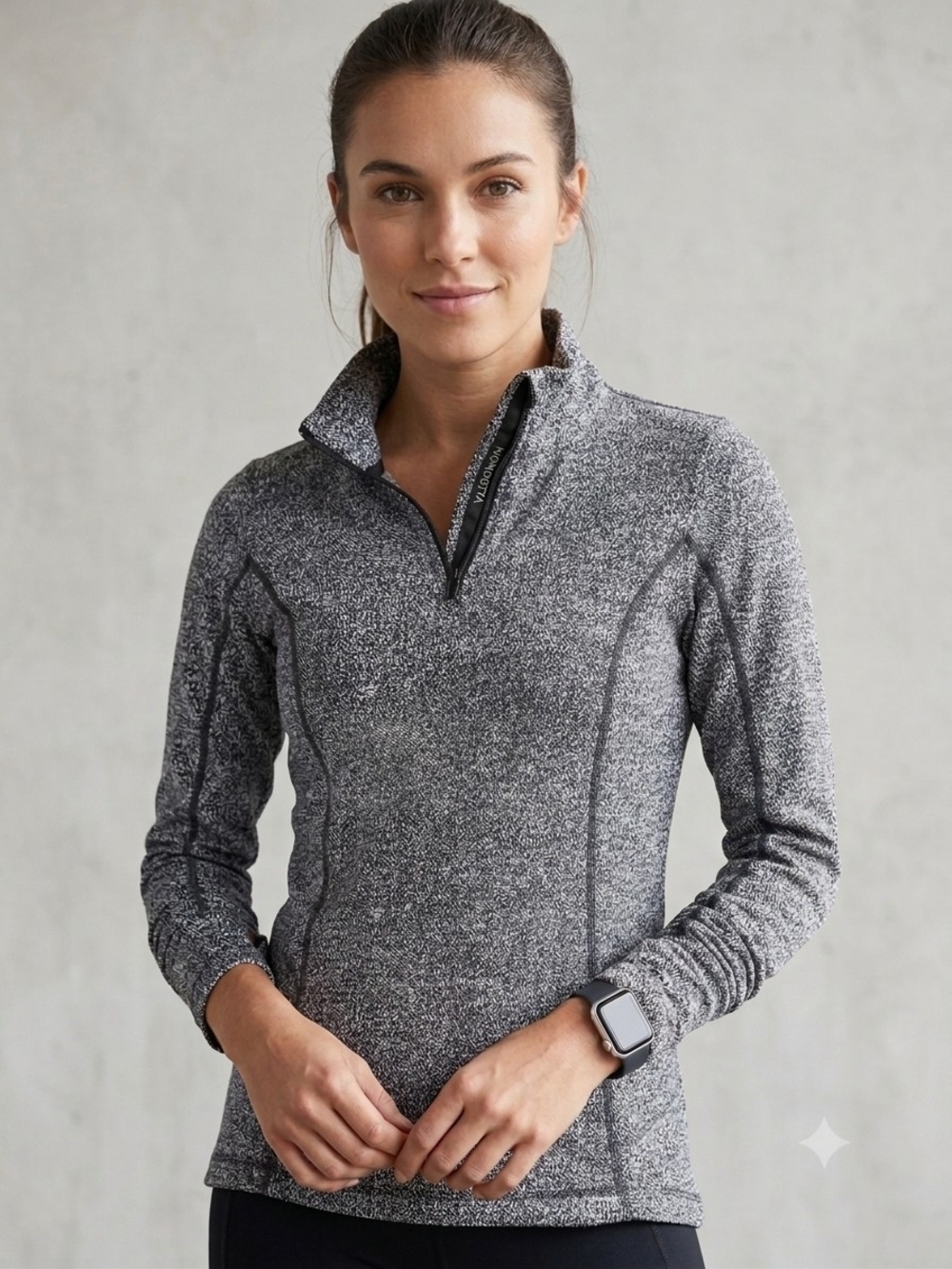 Sudadera Deportiva Mondetta Media Cremallera / Half Zip (Gris Jaspeado)